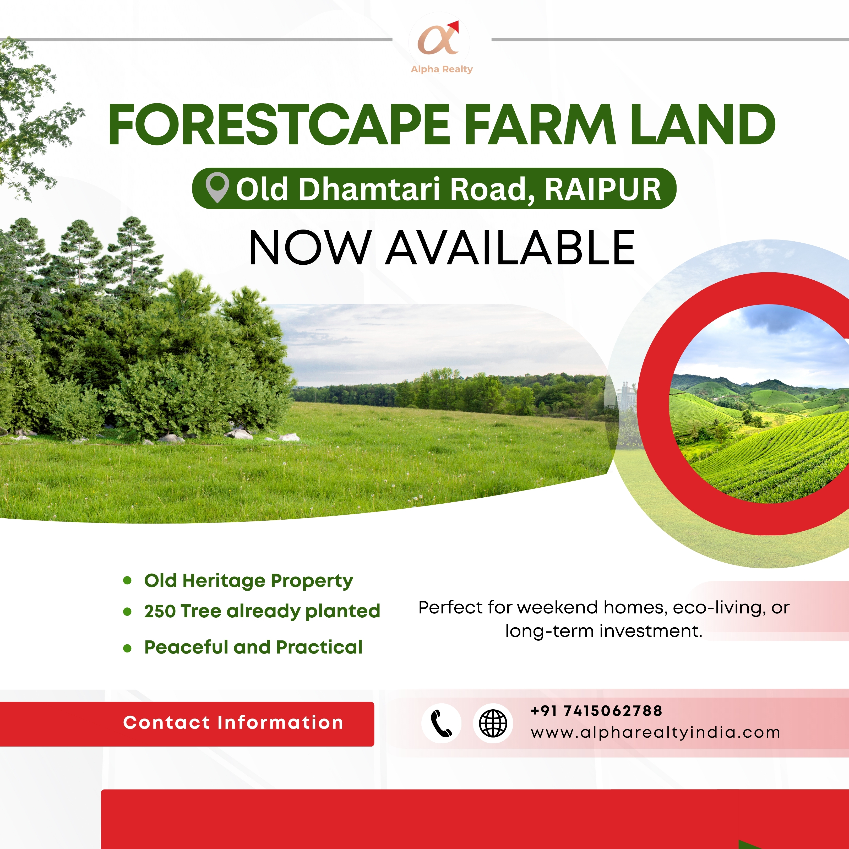 Forestscape Farm Land for Sale on Old Dhamtari Road, Raipur – Nature Living & Smart Investment