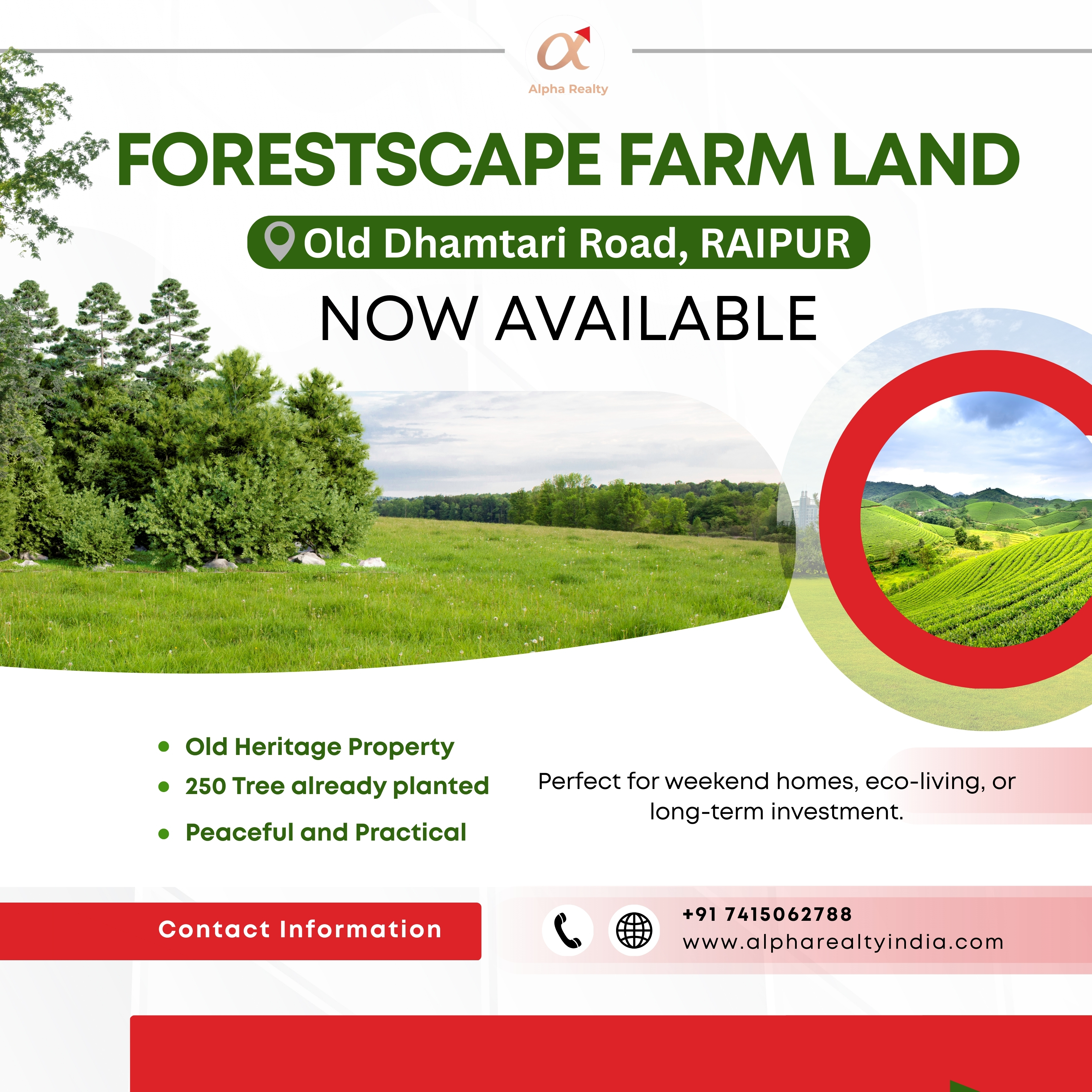 Forestscape Farm Land for Sale on Old Dhamtari Road, Raipur – Nature Living & Smart Investment