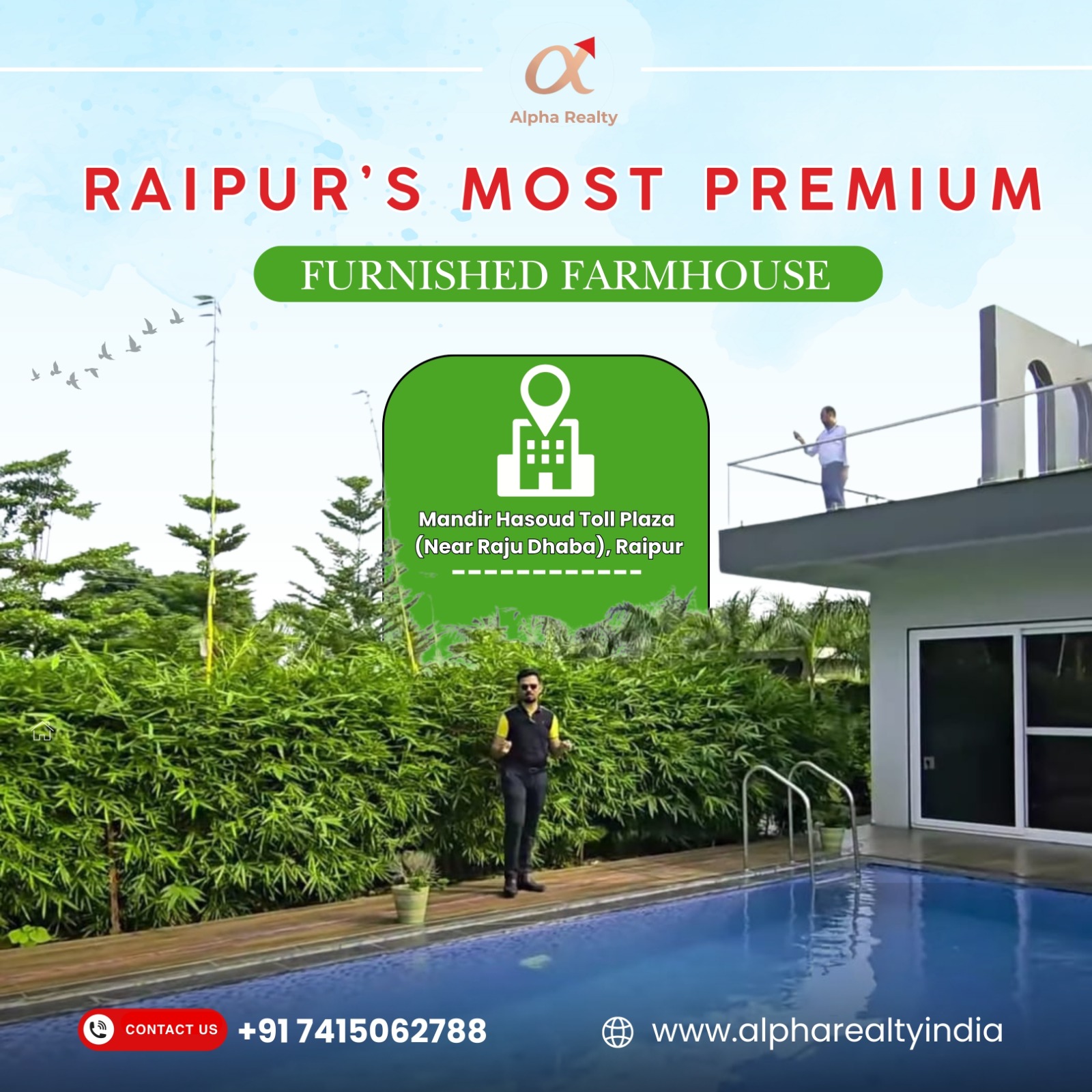 Premium Furnished Farmhouse for Sale in Raipur – Luxury Living with Private Pool