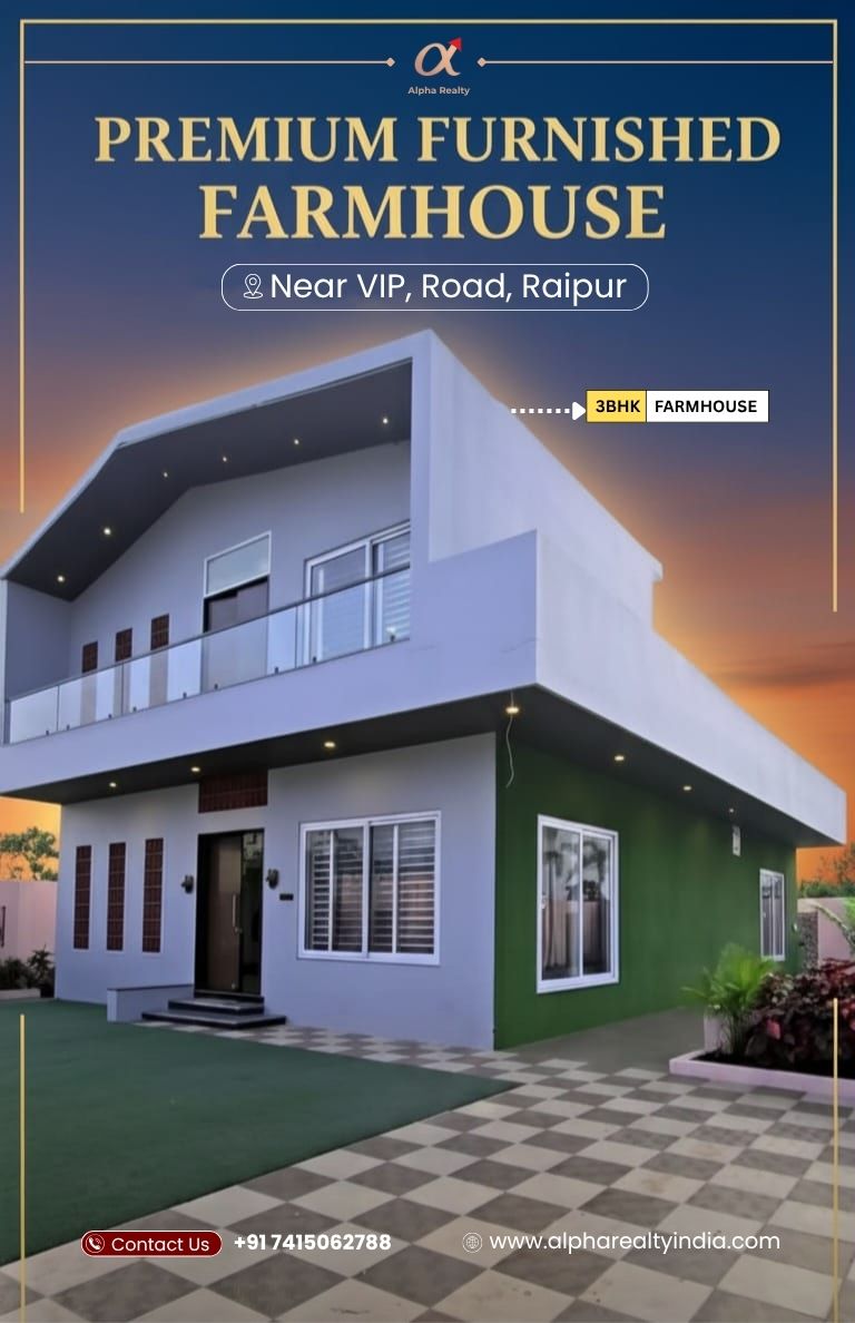 Premium Furnished 3BHK Farmhouse Near VIP Road, Raipur