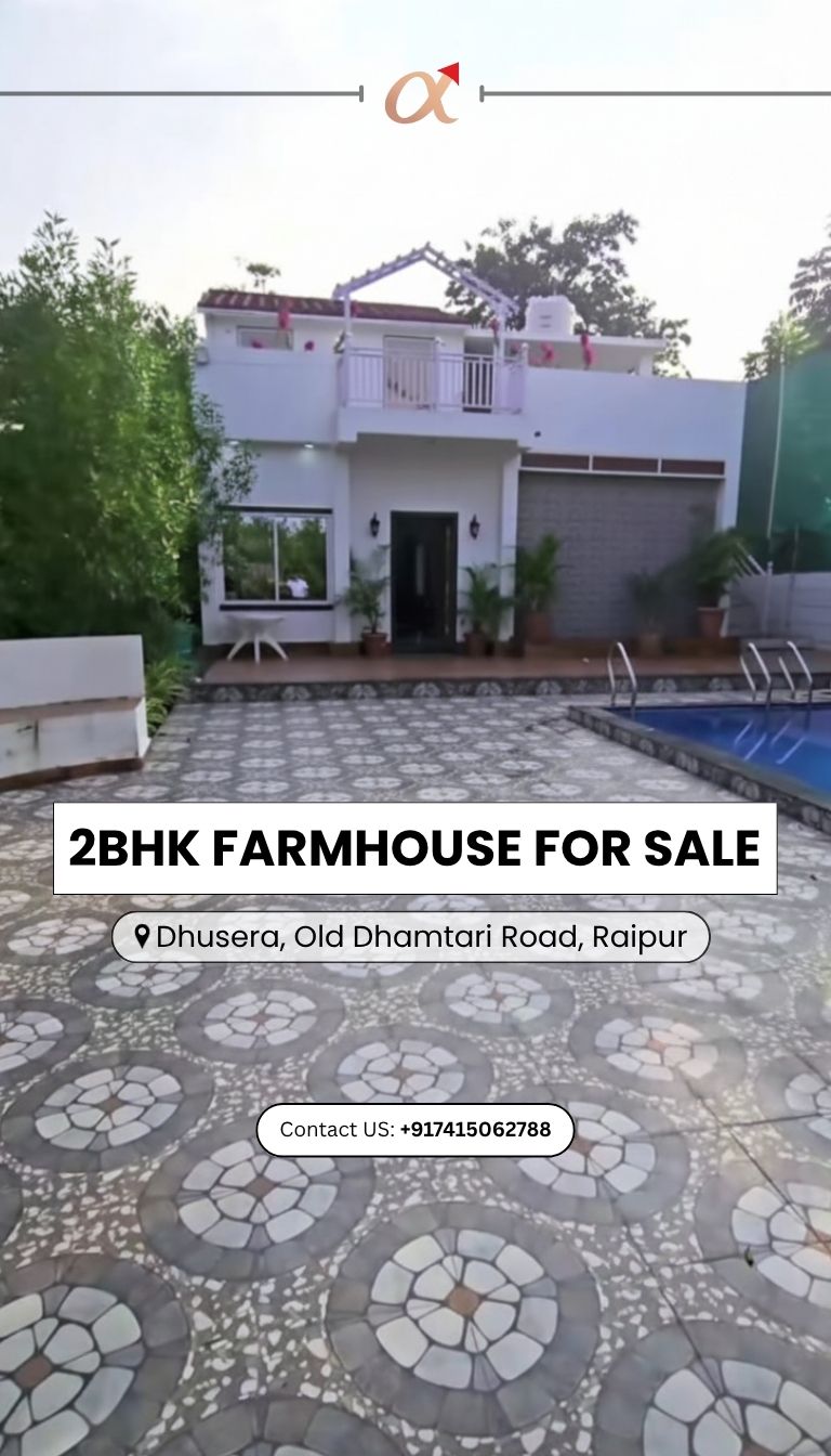 2BHK Farmhouse For Sale | Private Pool, 8000 Sqft Plot | Raipur