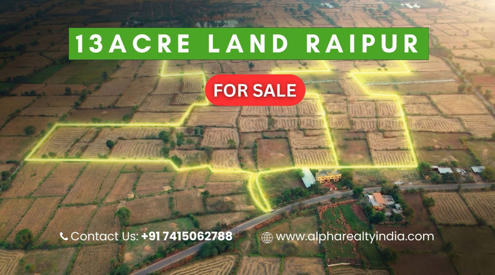 13 Acre Industrial Land For Sale  Near Raipur