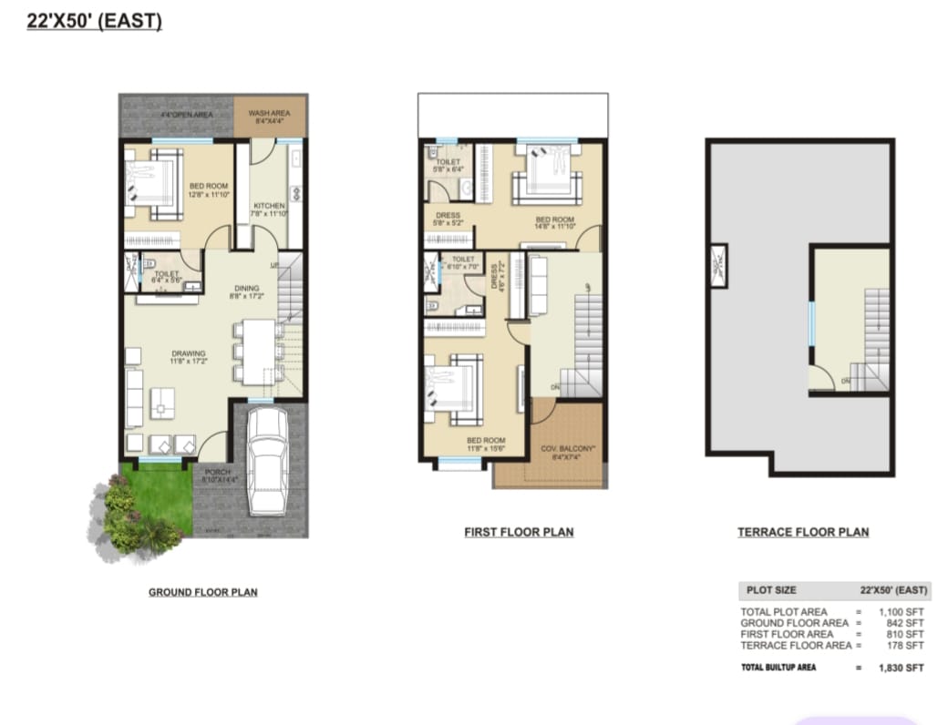 3BHK Floor Plan